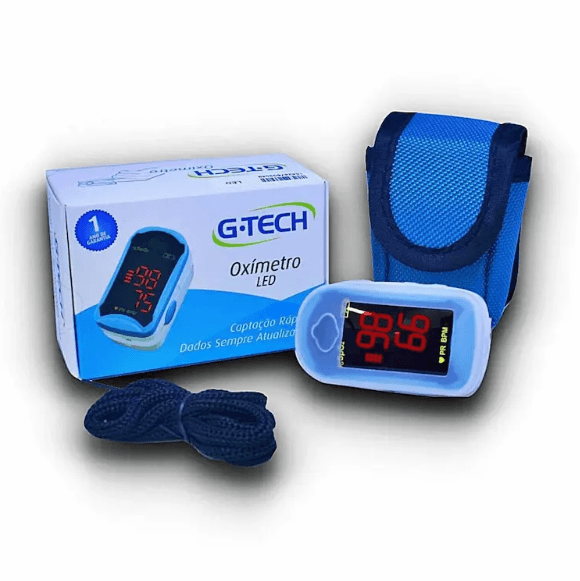 Oxímetro Digital para dedo G-Tech LED branco/azul